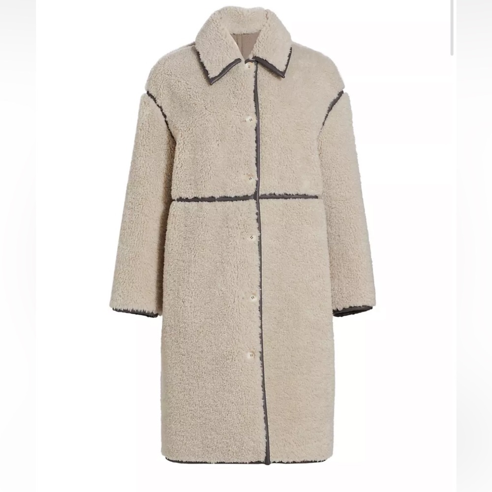SOMETHING NAVY - reversible faux shearling coat